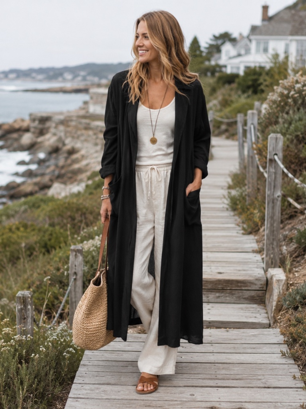 NWT Leith long line/maxi open cardigan/duster coat oversized S minimalist